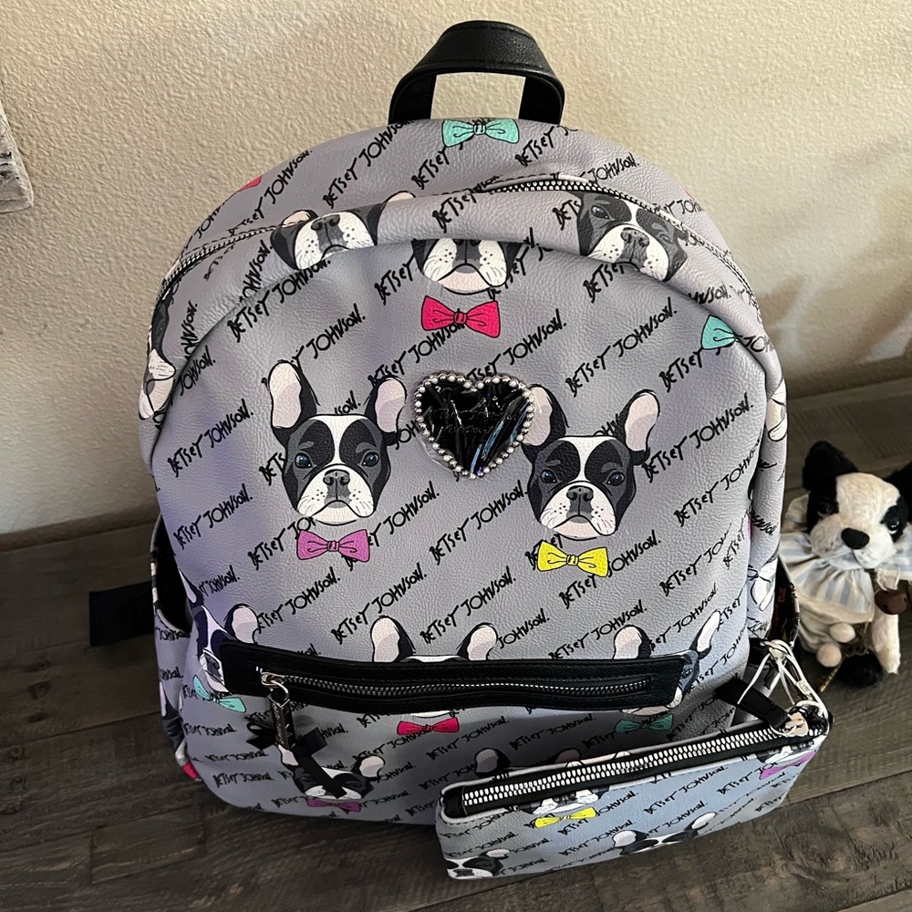 Betsey Johnson French Bulldog Backpack - Picture 2 of 8